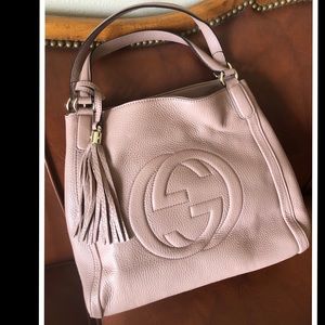 GUCCI SOHO new Large blush LEATHER HANDBAG